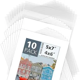 MBC MAT BOARD CENTER, Pack of 10-5x7 Pre-Cut 4x6 - White Mats - for Pictures, Photos, Framing - Kit Includes: 10 White Backboards and 10 Clear Bags - Acid Free, 4-ply Thickness, White Core-picture-27