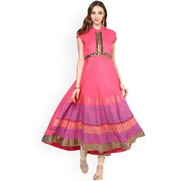 MBE Women Pink Printed A-Line Kurta-picture-31
