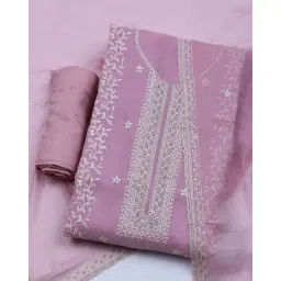 mbz.in by meena bazaar Women Embroidered Unstitched 3-Piece Dress Material image 1