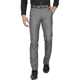 mc henry McHenry Mens' Regular Fit Poly Blended Checkered Formal Trousers-picture-36