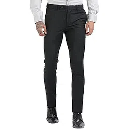mc henry Men's Checkered Waist Expandable Slim Fit Wrinkle Free Elite and Luxurious Formal Trousers for Men-picture-31