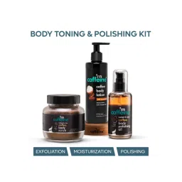 MCaffeine Body Toning & Polishing Kit- Coffee Body Massage Oil, Exfoliating Body Scrub & Body Lotion-picture-30