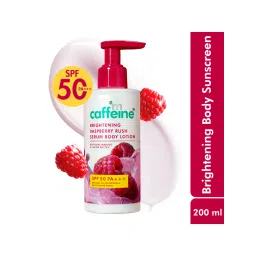 Mcaffeine Brightening Raspberry Rush Serum Body Lotion SPF 50 PA+++ With Niacinamide Non-Sticky-picture-15