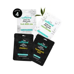Pack of 4 MCaffeine Coffee And Green Tea Sheet Mask-picture-11