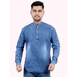 M'COT Mandarin Collar Straight Cotton Kurta-picture-13