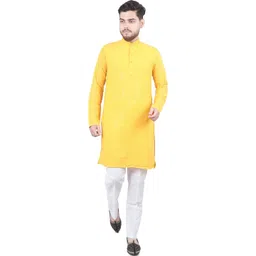 M'COT Mandarin Collar Straight Cotton Kurta-picture-10