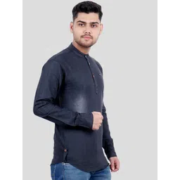 M'COT Mandarin Collar Straight Cotton Kurta image 2