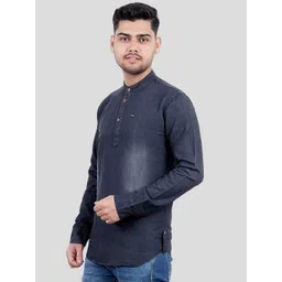 M'COT Mandarin Collar Straight Cotton Kurta image 4