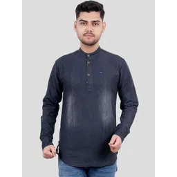 M'COT Mandarin Collar Straight Cotton Kurta image 1