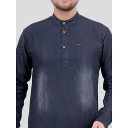 M'COT Mandarin Collar Straight Cotton Kurta image 5