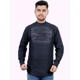 M'COT Men Solid Mandarin Collar Straight Kurta-picture-26