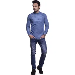 M'COT Striped Mandarin Collar Straight Cotton Kurta-picture-23