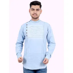 M'COT Striped Mandarin Collar Straight Cotton Kurta-picture-24
