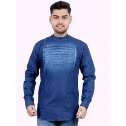 M'COT Striped Mandarin Collar Straight Cotton Kurta-picture-25