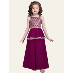 MD ENTERPRISE Girls Purple Dresses-picture-28