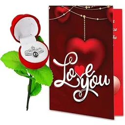 me & you Gift for Love, Beautiful I Love You Crown Ring with Love Card on Valentine's Day-picture-49