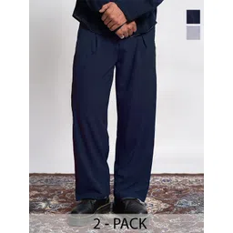 Me Craft Men Pack of 2 Pleated Trousers-picture-26
