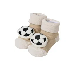 ME Stores Unisex Kids Pack of 1 Beige And White Anti-Skid Silicon support Cotton Socks-picture-19