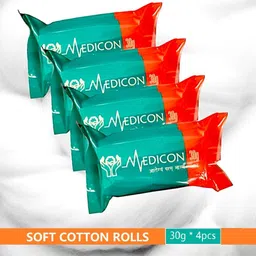 medicon ABSORBENT MEDICAL COTTON MULTIPURPOSE 30g*4PCS (First Aid and Self care/Beauty) Interactive dressings Medical Dressing-picture-25