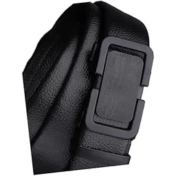 medsin Men's Vegan Leather Belt for men Auto Lock Formal Casual Boys Gents Width-35mm - Black-picture-57