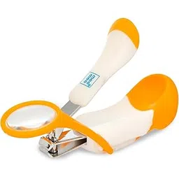 Mee Mee Gentle Nail Clipper with Magnifier (White/Orange)-picture-12