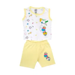 Mee Mee Kids Yellow & White Printed Vest with Shorts-image-20