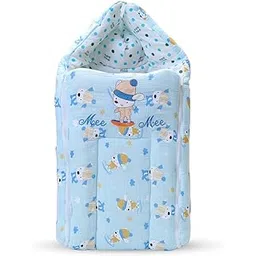 Mee Mee Premium Snow Bear Baby Sleeping Bag Cum Carry Nest - Soft, Portable, and Skin-Friendly for Newborns (0-6 Months) (Blue)-image-45