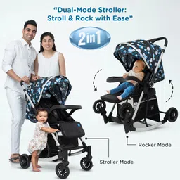 meemee Dream Rocker Baby Stroller for 0-3 Years, Baby & Kids, 5 Point Safety Harness Pram image 2