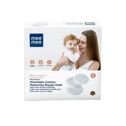 MeeMee 6 Pieces White Reusable Maternity Washable Breast Pads-picture-40