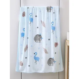 MeeMee Blue & Blue 1 Printed Cotton 233 GSM Bath Towel-picture-27