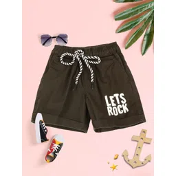 MeeMee Boys Olive Green Printed Shorts-picture-11