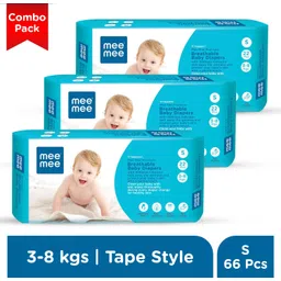 meemee Breathable Premium Baby Tape Diaper with Wetness Indicator and Leak-Proof Edge - S-picture-20