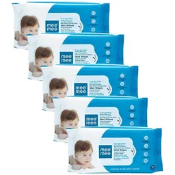 meemee Caring Baby Wet Wipes ( 72 Sheets*5Pcs) with Aloe Vera-picture-24