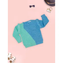 MeeMee Girls Colourblocked Round Neck Pullover-picture-48