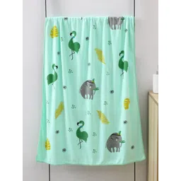 MeeMee Green & Sea Green 1 Printed Cotton 233 GSM Bath Towel-picture-12