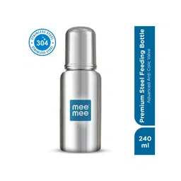MeeMee Infants Grey & Blue Printed Anti-Colic Stainless Steel Feeding Bottle - 240ml-picture-21