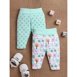 MeeMee Infants kids Pack Of 2 Printed Cotton Ankle-Length Leggings-picture-29