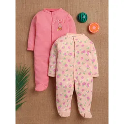 MeeMee Kids Pack Of 2 Printed Cotton Sleepsuits-picture-45