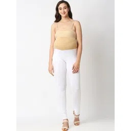 MeeMee Women White Solid Cotton Maternity Leggings-picture-36