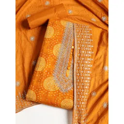 Meena Bazaar Bandhani Embroidered Sequinned Unstitched Dress Material-picture-37