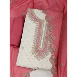 Meena Bazaar Embroidered Pure Cotton Unstitched Dress Material-picture-21