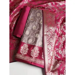 Meena Bazaar Ethnic Motifs Woven Design Unstitched Dress Material-picture-12