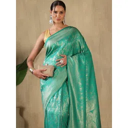 Meena Bazaar Woven Design Zari Art Silk Saree-picture-3