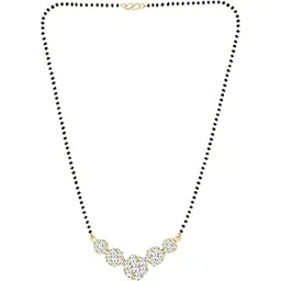 meenaz American Diamond Mangalsutra for women stylish Peacock vati wati 1gm gold mangal sutra short AD CZ Pendant Necklace design jewellery for women nallapusalu one gram 18 inch black beads chain -50-picture-32