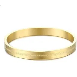 meenaz Bracelet for Men brother boyfriend gents Fashion Rose gold Bracelet for Boys Stainless Steel stylish hand cuff Gold Kada for men Cuff accessories golden mens Bracelets open kada adjustable 592-picture-22