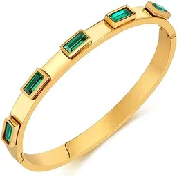 meenaz bracelet for women Bangles for women Stylish Emerald Green Adjustable Bracelet for girls rose gold Kada for Women Accessories Anti Tarnish Jewellery Stainless Steel Cuff Bracelet gifts-picture-34