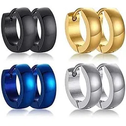 meenaz Earrings men boyfriend girls women gents ear studs for men Stainless Steel Piercing Clip on Screw Bali Pierced Hoop Stud Huggie Magnetic earrings for boys silver black gold blue boys earrings-picture-27