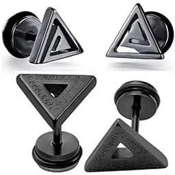 meenaz Earrings men boyfriend girls women gents ear studs for men Stainless Steel Piercing Clip on Screw Bali Pierced Hoop Stud Huggie Magnetic earrings for boys silver black gold blue boys earrings-picture-49