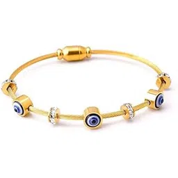 meenaz evil eye bracelet for woman Evil Eye Bangles for women Anti Tarnish Stylish Adjustable hand Rose gold Bracelet for girls Kada for Women Magnet Accessories Jewellery friendship crystal-picture-36