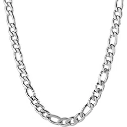 meenaz Fashion jewellery Stainless Steel Platinum Silver Chains Neck Chain Necklace Chain for Men Boys Boyfriend gents man women girls unisex stylish (Silver)-picture-45